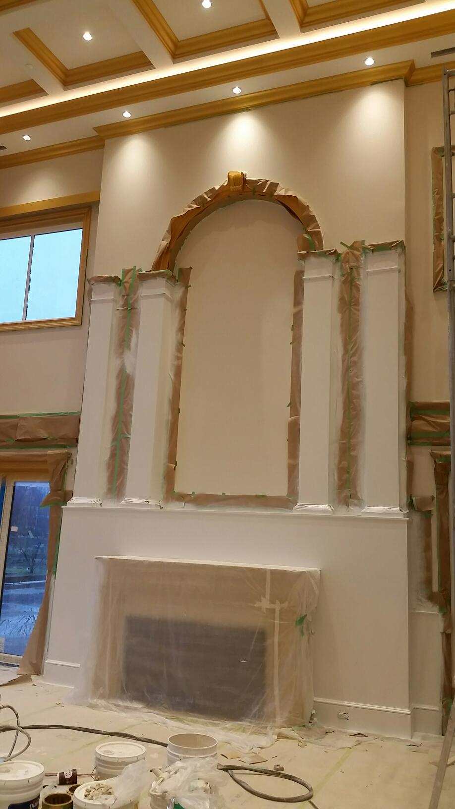 Dark Grey exterior house painting, Brown tirm