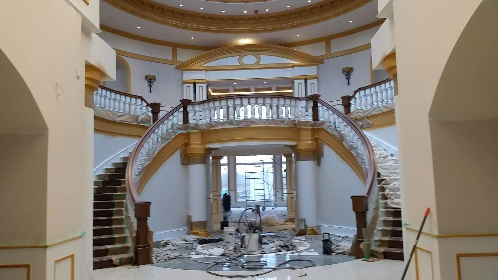 Dark Grey exterior house painting, Brown tirm